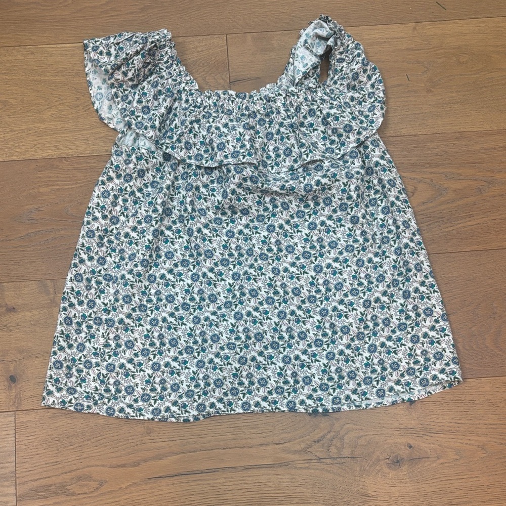 LOFT Blue Floral Tank Top